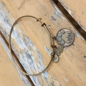 Alex and Ani Gold Paw Print Charm Bangle Bracelet